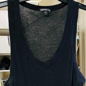 James Perse Black Sheer Tank Top size 4